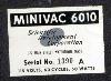Minivac 6010 Typenschild